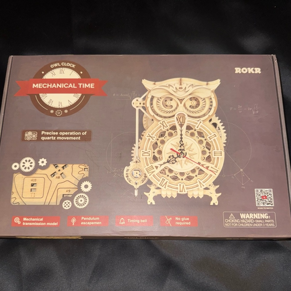 Mechanical Owl Clock Kit - Brown